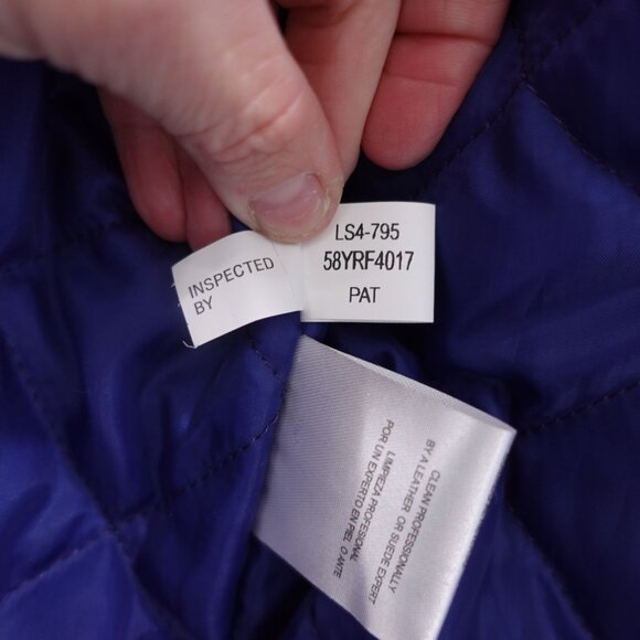 NWOT Starter NFL New England Patriot Bomber Jacket Sz M Blue Quilted Wool Blend - Picture 13 of 14
